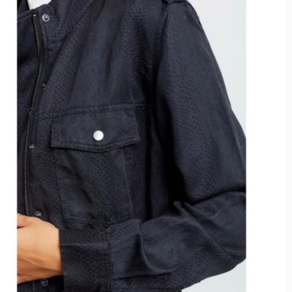 Rails Collins Jet Cobra Short Linen Blend Jacket In Jet XS Black Grey Pockets - Picture 7 of 14